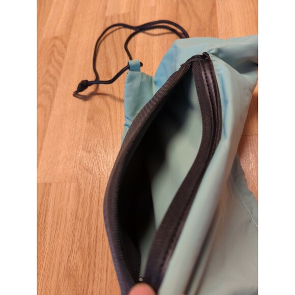 Caraa Drawstring Cinch Bag Backpack Green Packable Travel Pouch Zipper - Picture 4 of 10